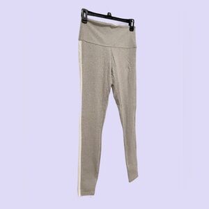 PINK Gray Leggings with White Side Stripe